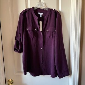 Calvin Klein Plum Textured Shirt